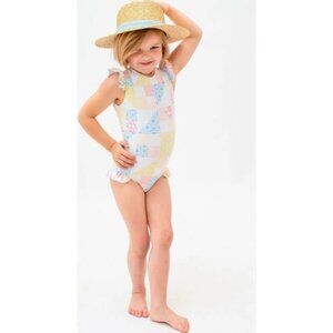 Minnow Patchwork Rashgaurd Swim, Size 5/6T
